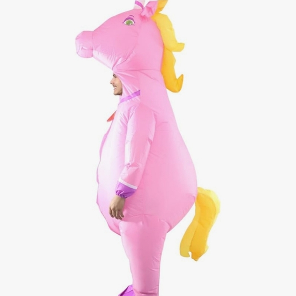 Pink Inflatable Unicorn Costume Adult - Picture 3 of 5